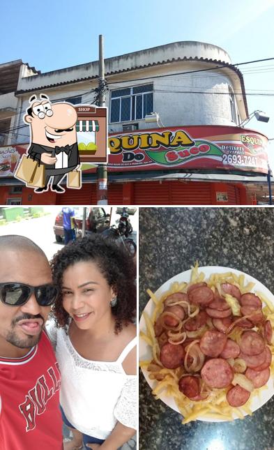 Dê uma olhada a ilustração ilustrando exterior e comida no Esquina do Suco e Esquina do suco e Lanches