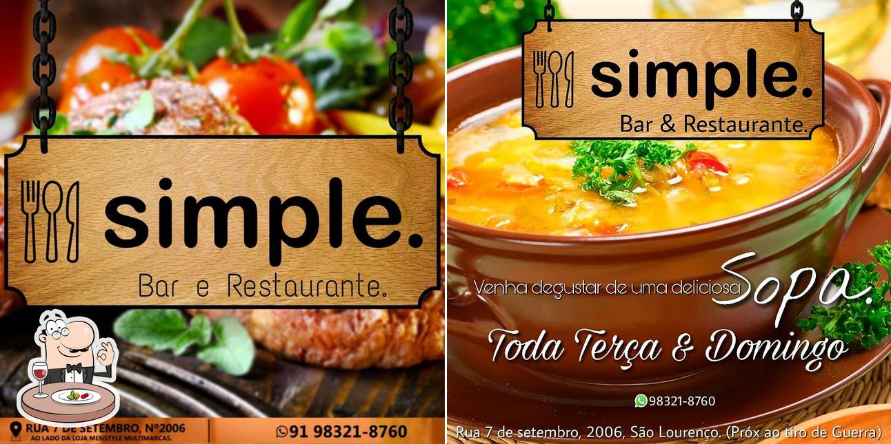 Comida em Simple. Bar & Restaurante