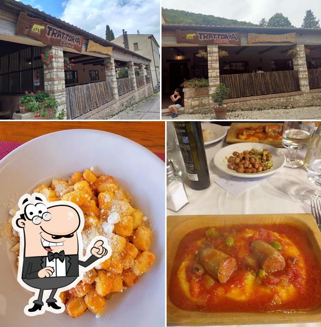 Questa è la immagine che presenta la esterno e cibo di Trattoria Da Lupi