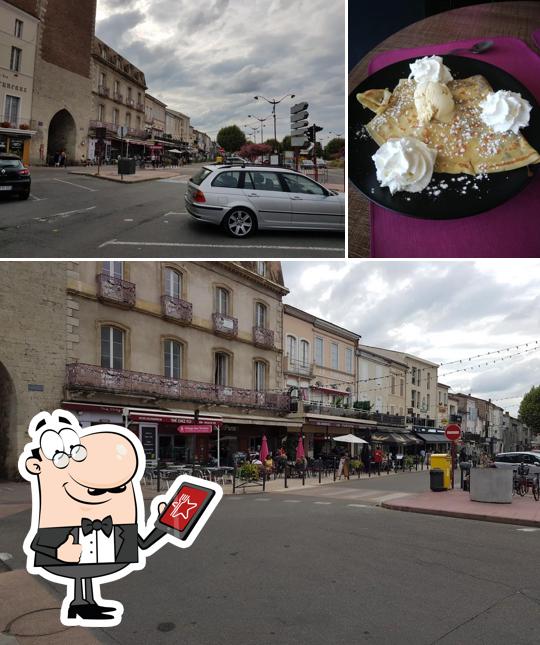 La extérieur et dessert du restaurant