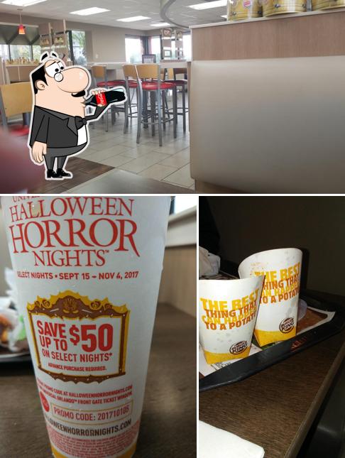 Take a look at the picture showing drink and interior at Burger King