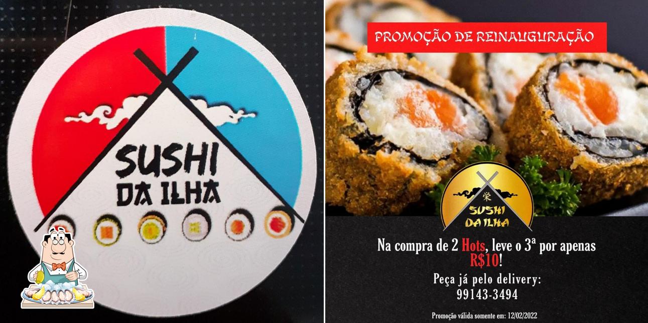 Ostras em Sushi da ilha