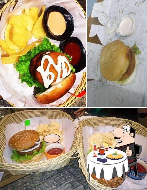 Get a burger at Big Yellow Door