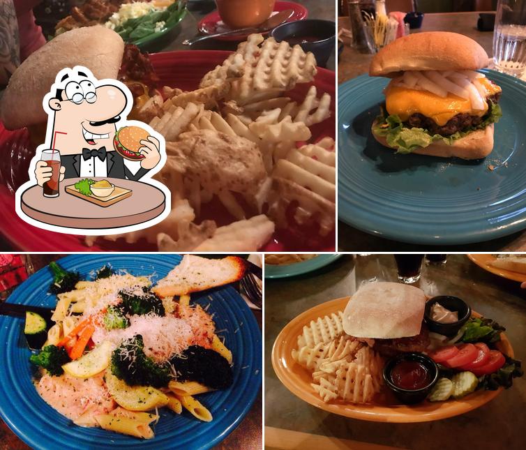 Order a burger at Bonkers Restaurant