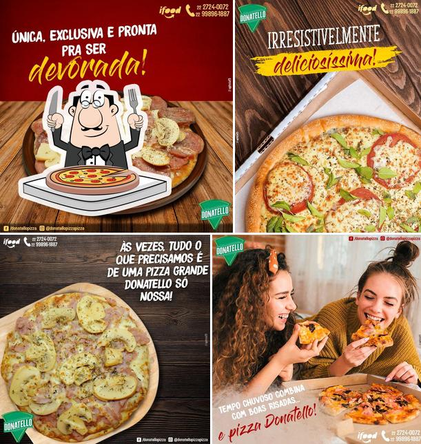 Escolha pizza no Donatello Pizza