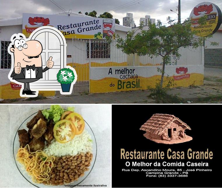 Entre diversos coisas, exterior e comida podem ser encontrados no Restaurante Casa Grande