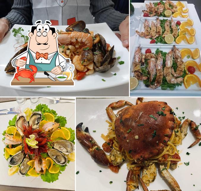 I clienti di Il Diamante possono provare vari prodotti di cucina di mare