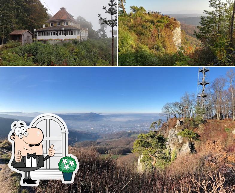 Goditi la vista dall'area esterna di Bärgbeiz Gempenturm