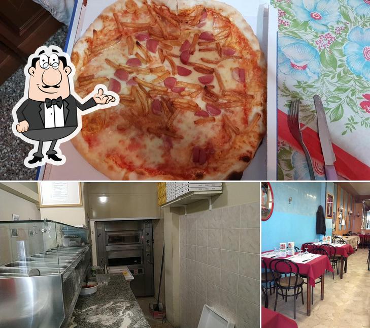 La interni e pizza del ristorante