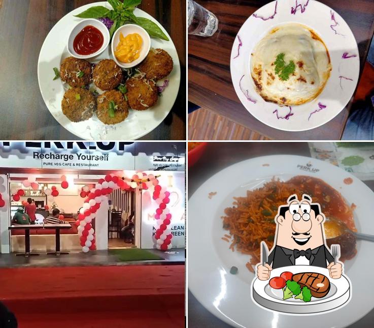 Order meat meals at Perk up cafe & Restaurant
