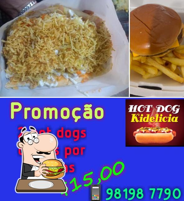 Hambúrguer em Hot dog Kidelicia