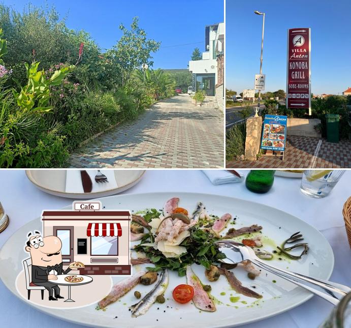 Questa è la foto che mostra la esterno e cibo di Konoba Anton