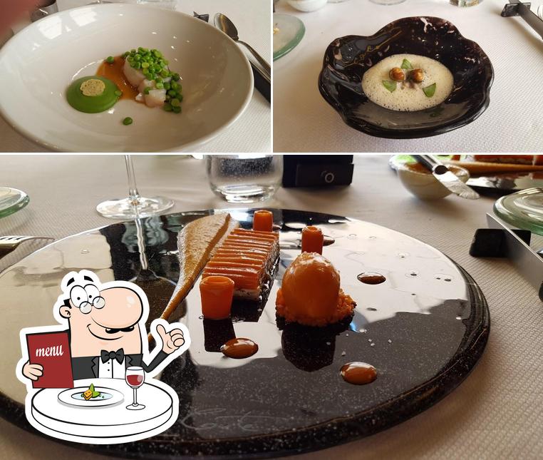 Еда в "Hôtel et restaurant La Maison Bleue par Yoann Conte"