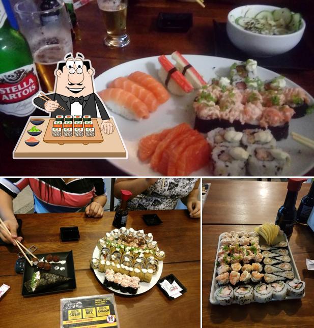 Prove diferentes opções de sushi