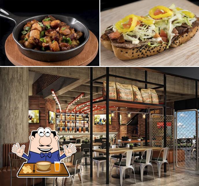 This is the image depicting food and interior at Brickson’s Burger Bar