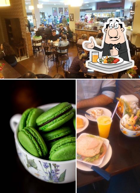Esta é a foto apresentando comida e interior a Confeitaria Semente da Terra
