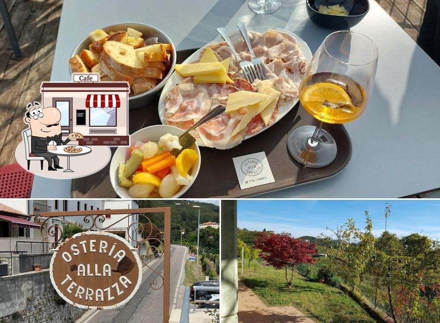 La immagine di esterno e cibo da Osteria alla Terrazza