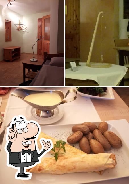 The picture of interior and food at Hotel Grünwald