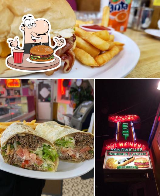 Get a burger at Baba's Original New York System