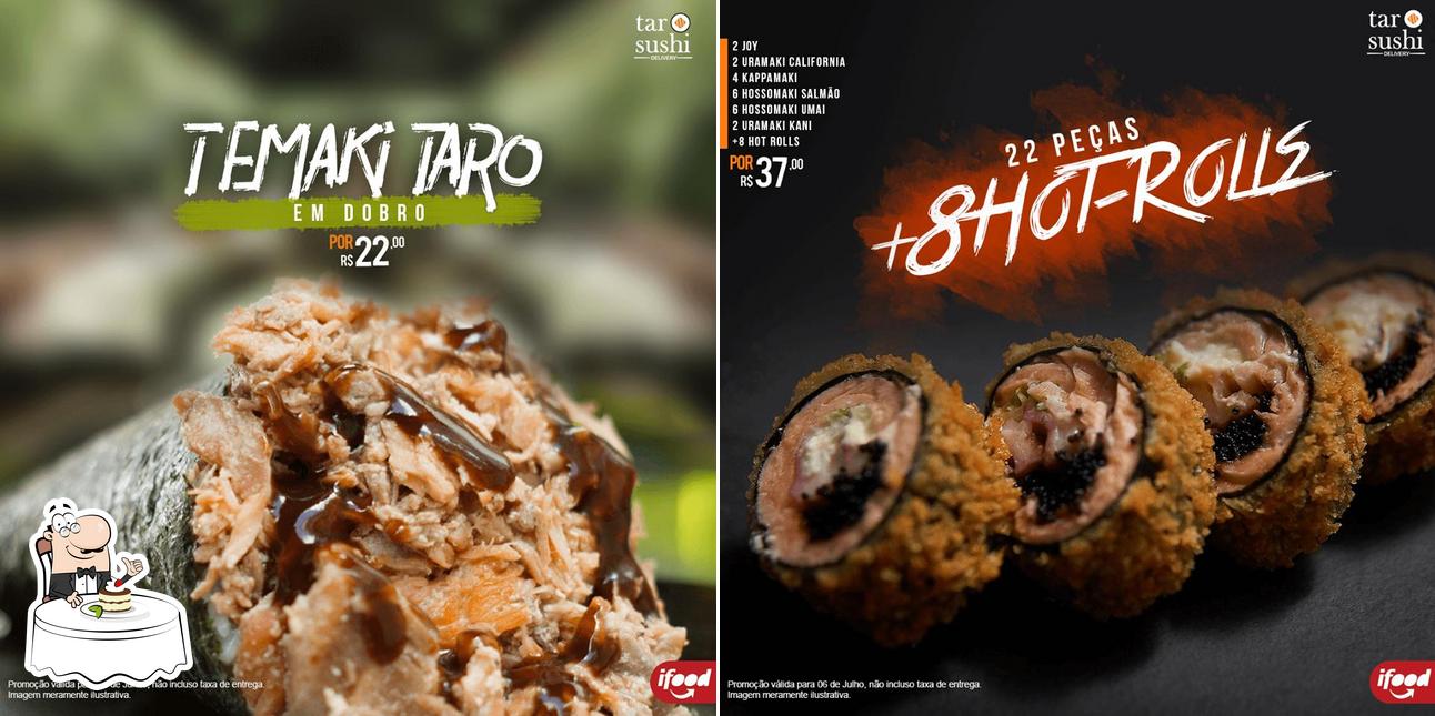 Taro Sushi Birigui serve uma gama de pratos doces