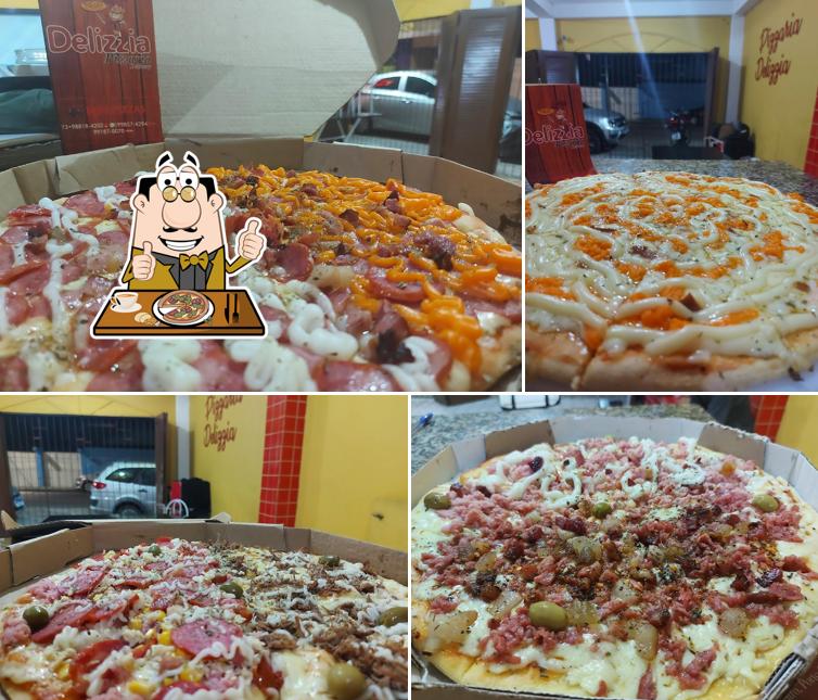 Experimente pizza no Pizzaria Delizzia