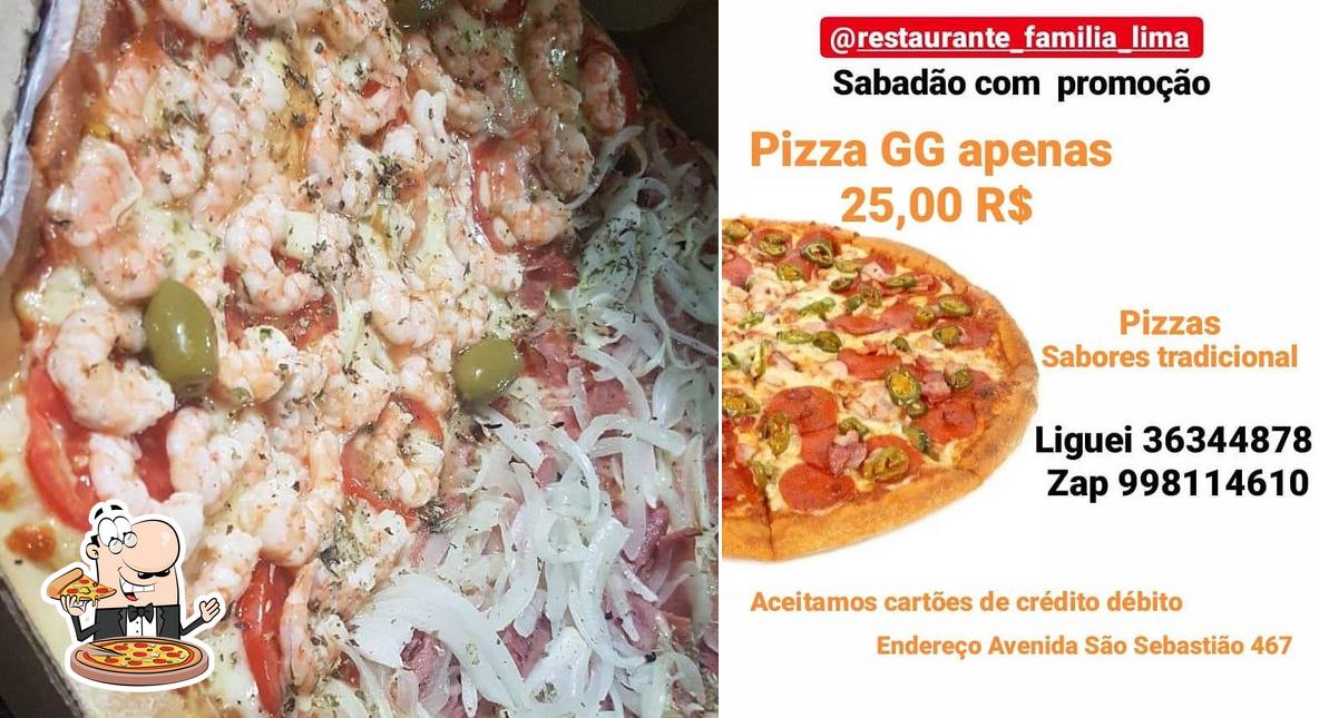 Peça pizza no Familia Lima Restaurante e Pizzaria