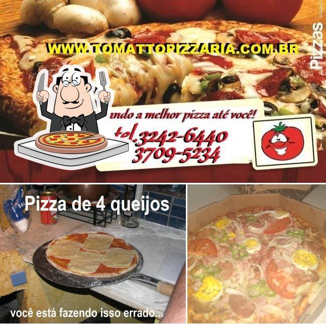 Escolha pizza no TOMATTO PIZZARIA