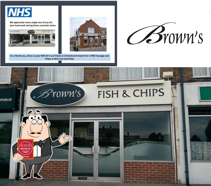 Menu of Browns Fish and Chips Alder Road, Poole seafood restaurant