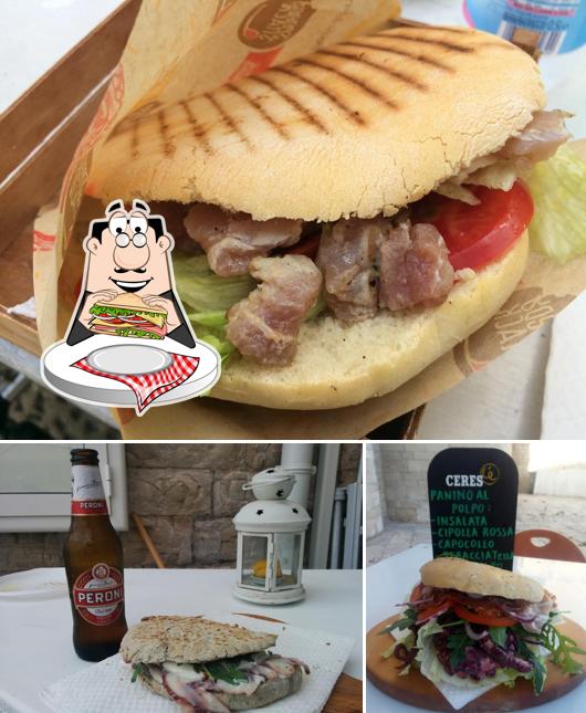 Sándwiches club en Bottega Del Panino Trani