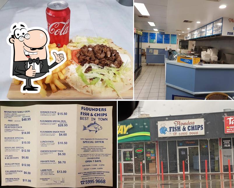 Flounder's Fish & Chips in Cranbourne West Restaurant menu and reviews
