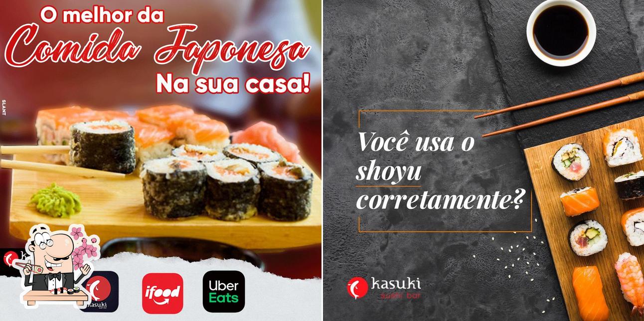 Escolha diferentes opções de sushi