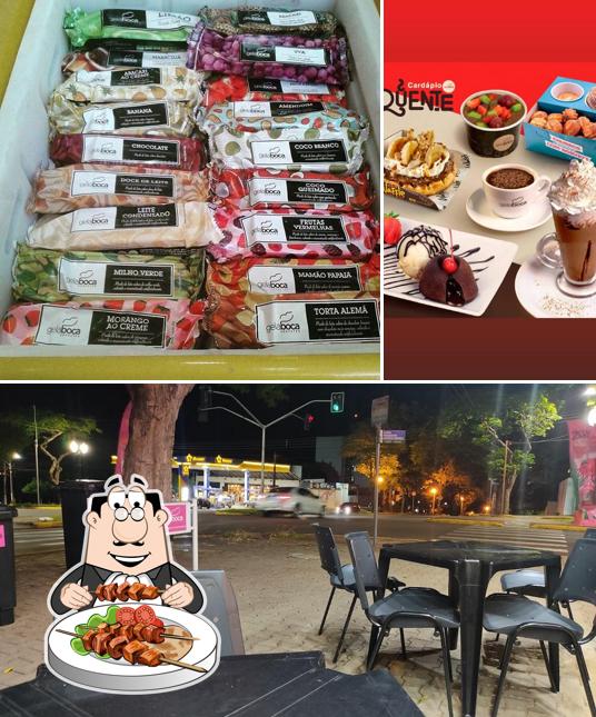 O Gelaboca sorvetes se destaca pelo comida e interior