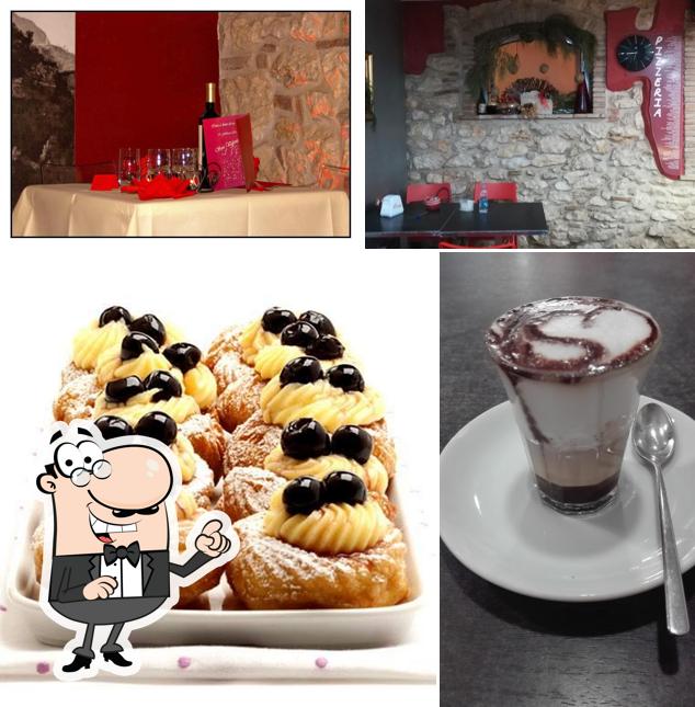 La interni e cibo del ristorante