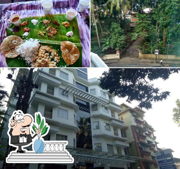 Among different things one can find exterior and food at Hotel Vishnu Inn East Nada Next to Guruvayoor Temple