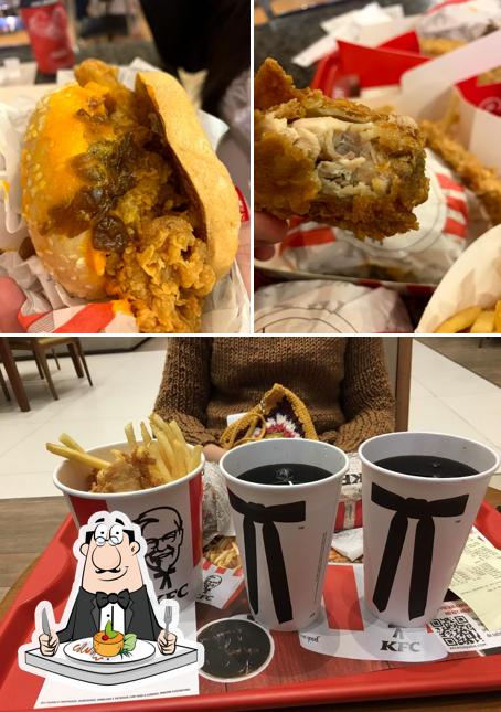 A imagem da comida e bebida no KFC