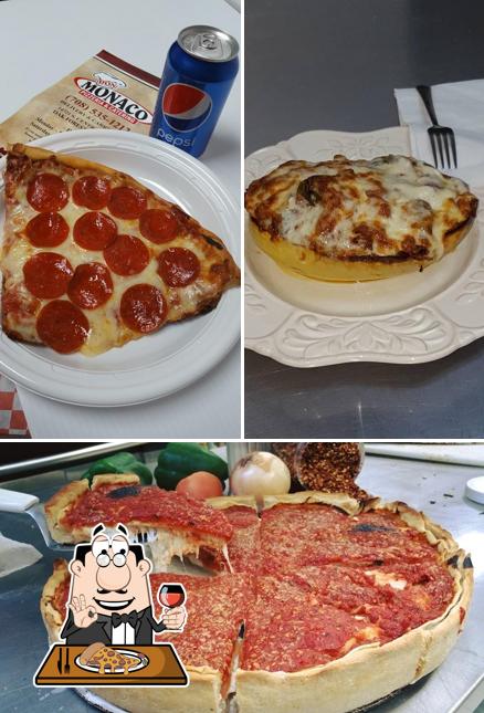 Try out pizza at Don Monaco Pizzeria & Catering