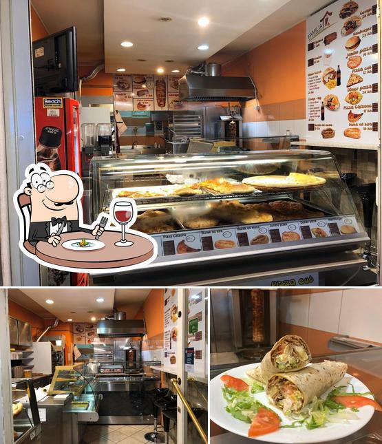 La cibo e interni del ristorante