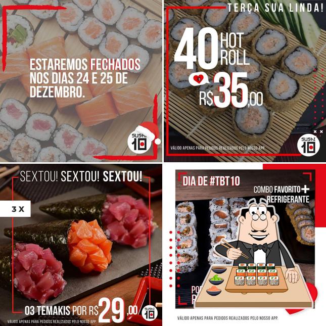 Peça diferentes opções de sushi