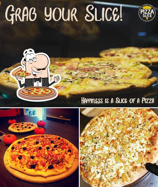 Try out pizza at PIZZA SLICE