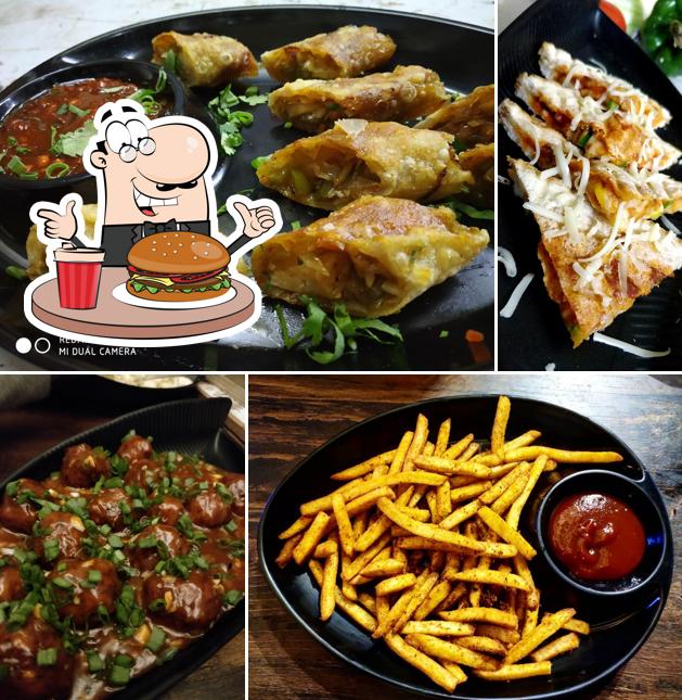 Get a burger at HASHTAG CAFE