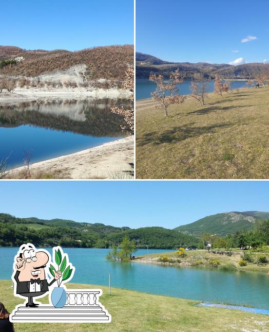 Goditi la vista dall'area esterna di Osteria Del Lago Di Leli Fiorenzo