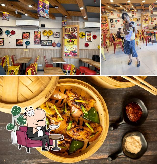 Among different things one can find interior and food at Wow! Momo