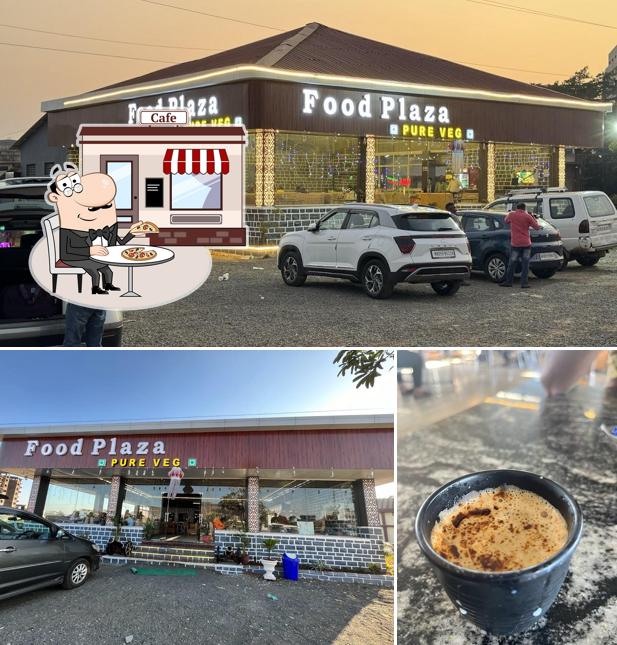 This is the image depicting exterior and food at Food Plaza Pure Veg