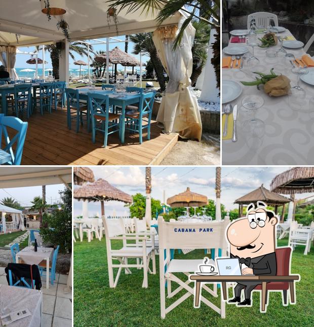 Dai un'occhiata agli interni di CIAMBI beach restaurant drink CABANA PARK