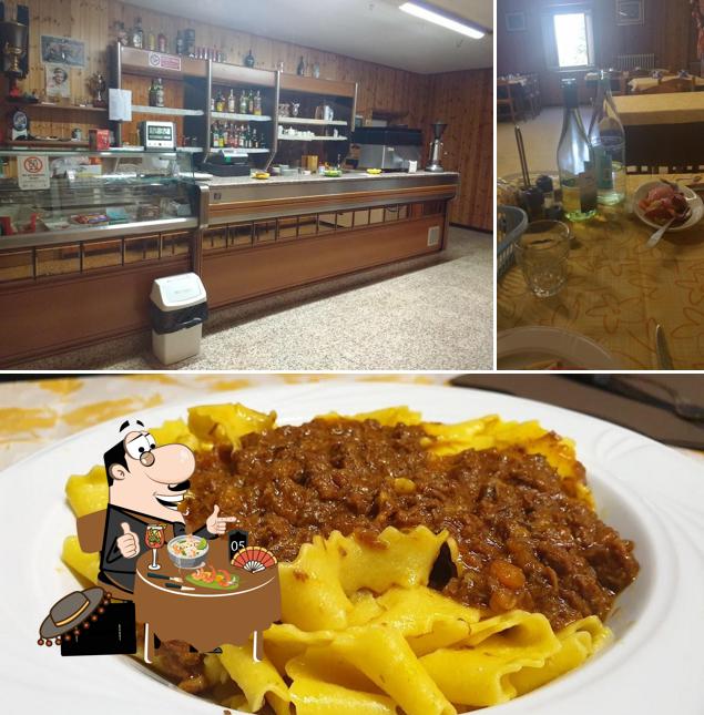 Tra le varie cose da Trattoria Cà Del Vento si possono trovare la cibo e alcol