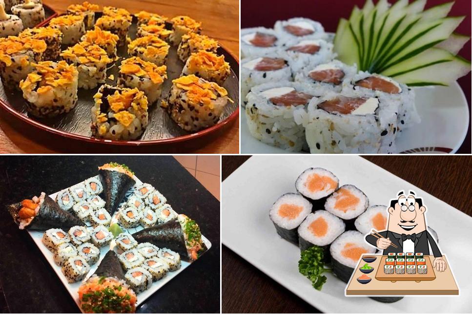 Prove diversas opções de sushi