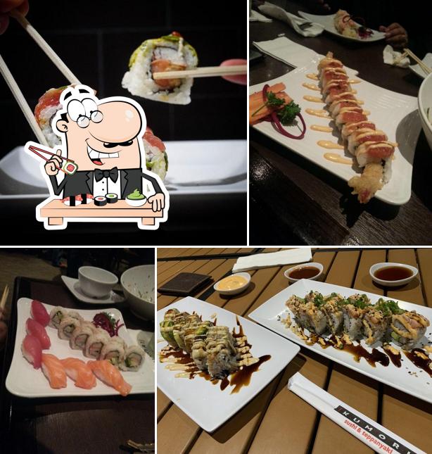 Sushi rolls are offered by Kumori Sushi & Teppanyaki Nolana