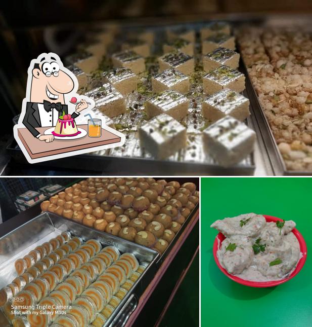 Srivastava sweets and restaurants ( desi foods) serves a selection of sweet dishes