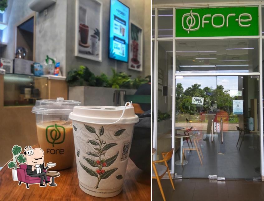 The interior of Fore Coffee - Green Pramuka Square Mall, Jakarta