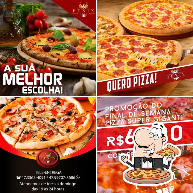 Escolha pizza no Pizzaria fênix